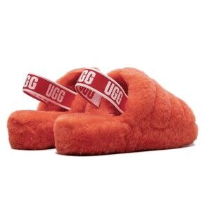 NEW IN BOX - UGG Women's Fluff Yeah Slide Slipper 1095119 Red Currant Size 9